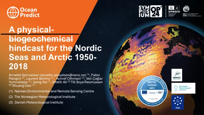 A physical-biogeochemical hindcast for the Nordic Seas and Arctic 1950-2018