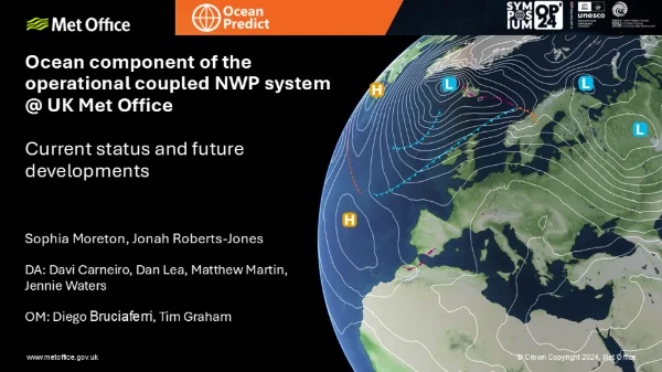 The current status and future developments of the UK Met Office operational coupled ocean-atmosphere numerical weather prediction system