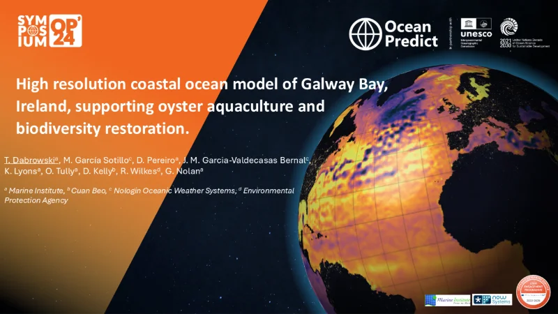 High resolution coastal ocean model of Galway Bay, Ireland, supporting oyster aquaculture and biodiversity restoration