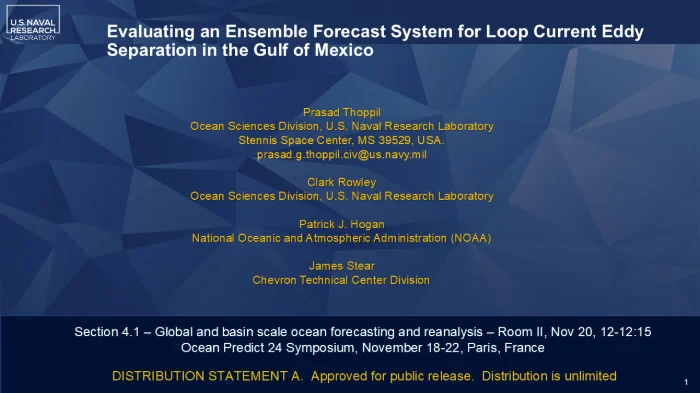 Evaluating an Ensemble Forecast System for Loop Current Eddy Separation in the Gulf of Mexico