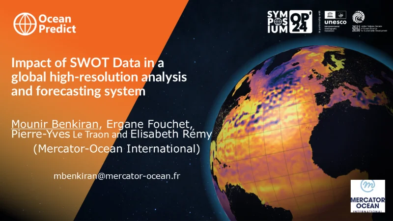 Impact of SWOT Data in a global high-resolution analysis and forecasting system