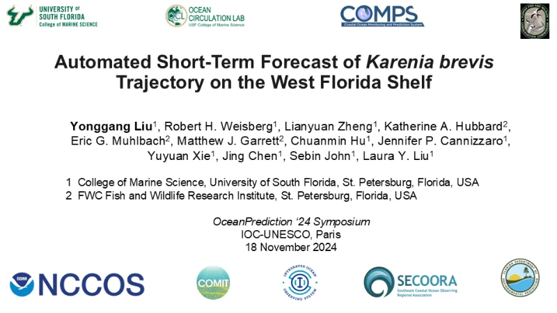 Automated short-term forecast of Karenia brevis trajectory on the West Florida Shelf