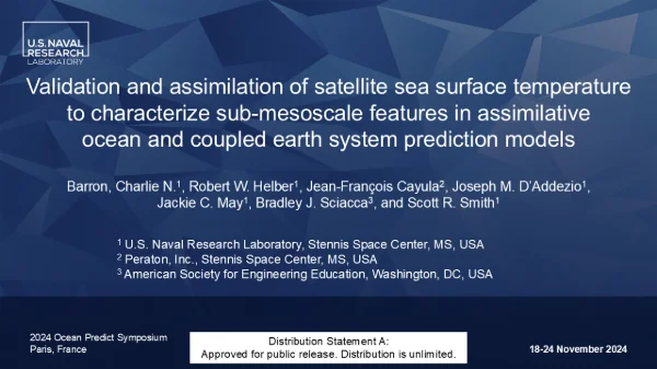 Validation and assimilation of satellite sea surface temperature to characterize sub-mesoscale features in assimilative ocean and coupled earth system prediction models