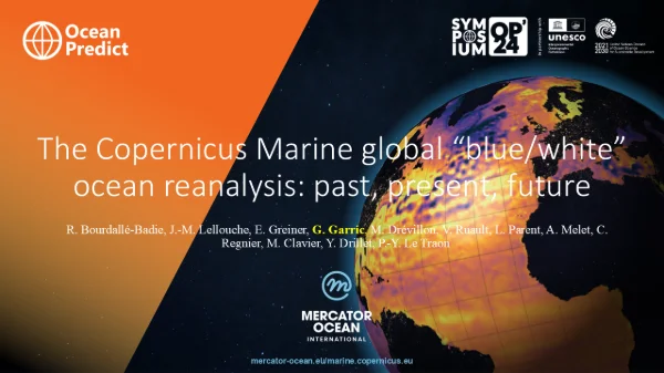 The Copernicus Marine global “blue” ocean reanalysis: past, present future