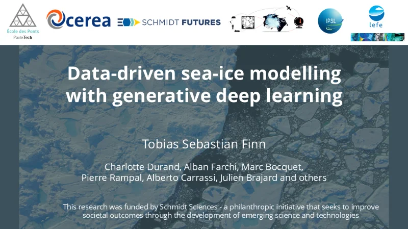 Data-driven sea-ice modelling with generative deep learning