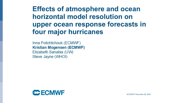 Effects of atmosphere and ocean horizontal model resolution on upper ocean response forecasts in four major hurricanesEffects of atmosphere and ocean horizontal model resolution on upper ocean response forecasts in four major hurricanes