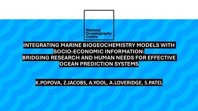 Integrating marine biogeochemistry models with socio-economic information: bridging research and human needs for effective ocean prediction systems