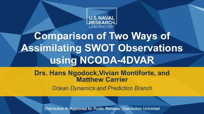 Comparison of two ways of assimilating SWOT observations using NCODA-4DVAR