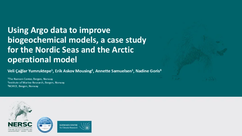 Using Argo data to improve biogeochemical models, a case study for the Nordic Seas and the Arctic operational model